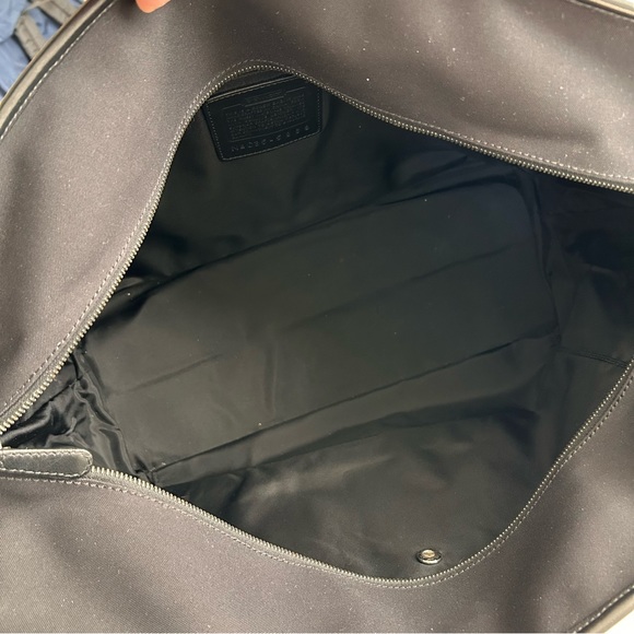 Coach canvas extra large weekender canvas black tote leather trim double zipper - Picture 12 of 14